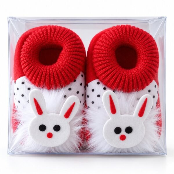 Baby bunny booties red