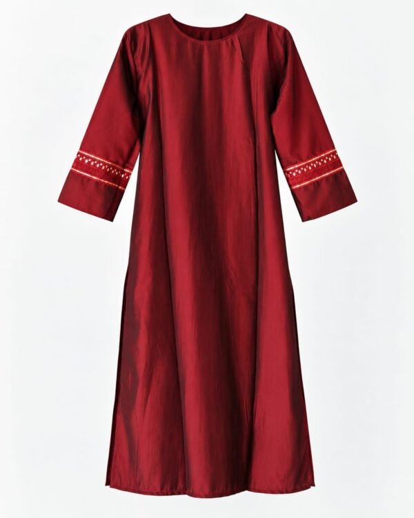 maroon embroidered kurta set 3